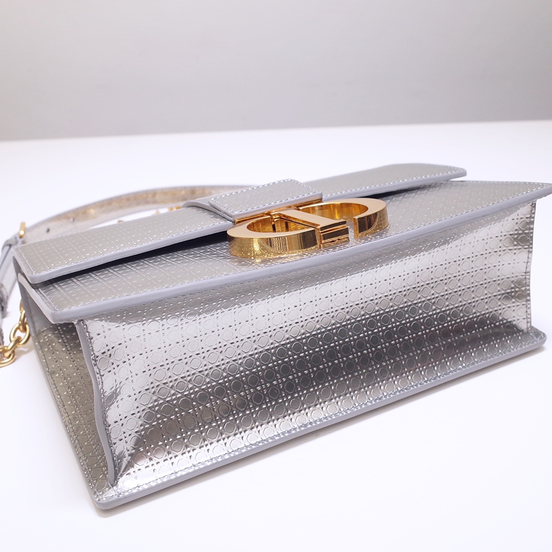 30 Montaigne Chain Bag Silver Calfskin